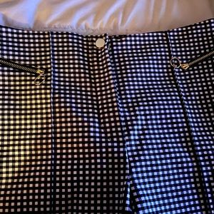 Opening cermony black and white gingham pants